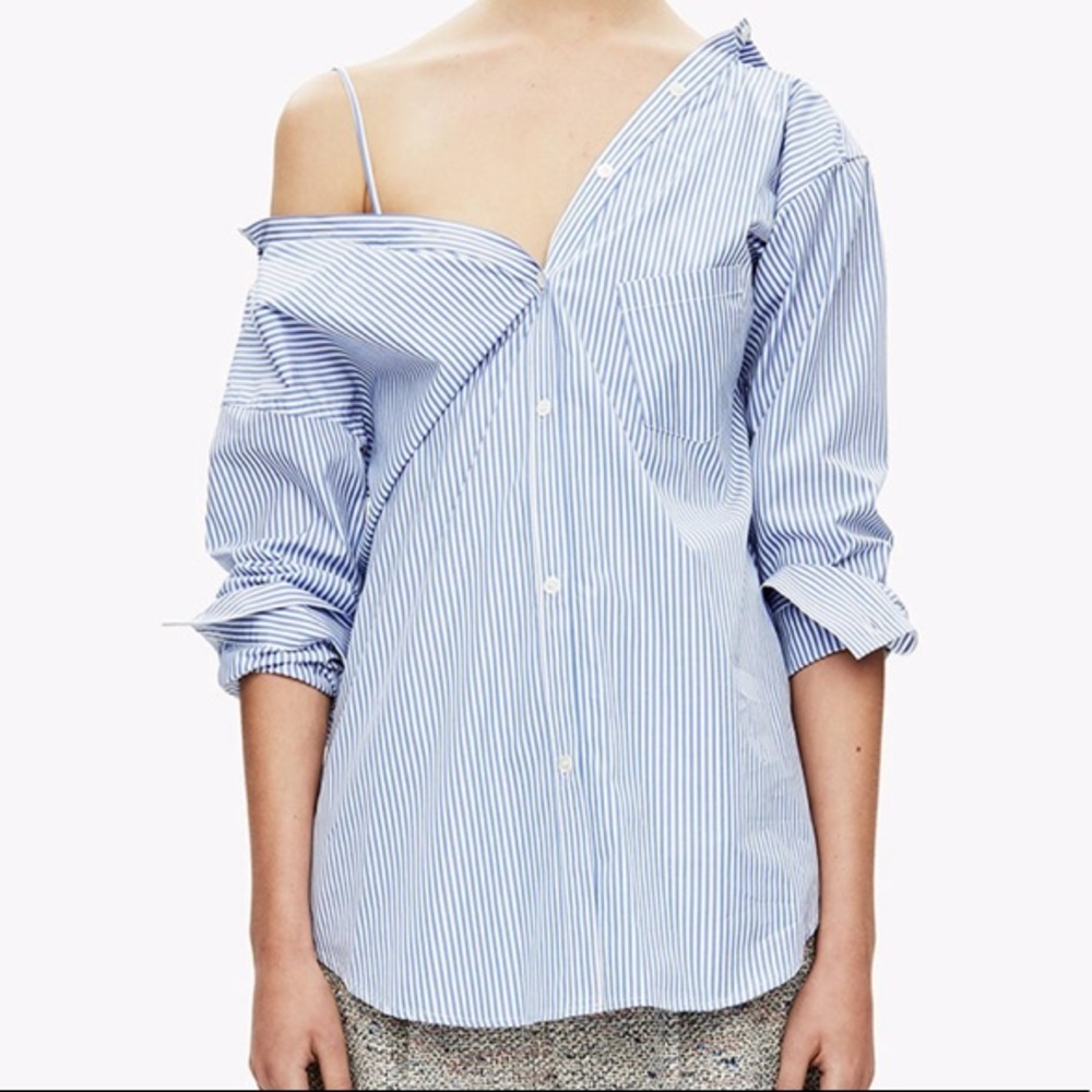 Theory Tamalee Off the Shoulder Blouse, size M